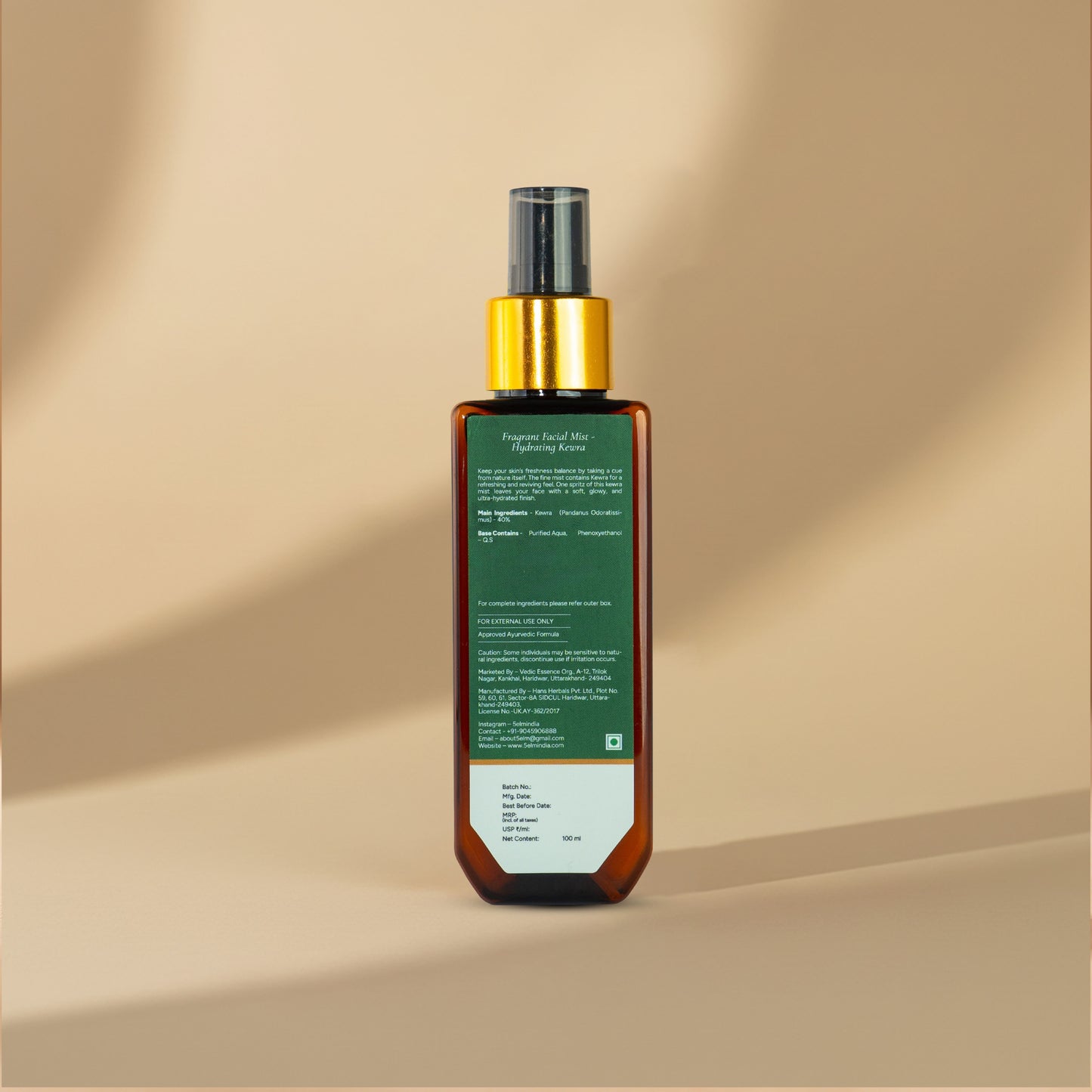 Fragrant Facial Mist Hydrating Kewra